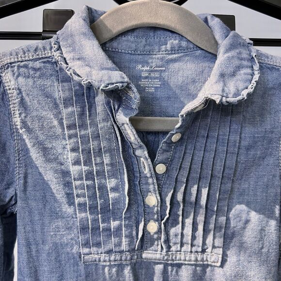 Ralph Lauren Chambray Coverall Baby Size 24 Months Denim Outfit GUC Button Snap - Picture 4 of 8